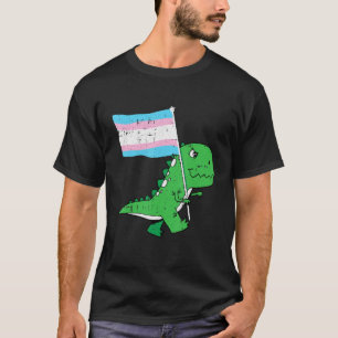 T-shirt T Rex Trans Genre Fierté Drapeau Dino Dino Saur Lg