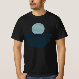 T-shirt T-Shi Géométrique Lunaire Bohème Bleu Minimaliste