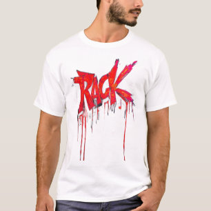 T-shirt T-Shi RACK Graffiti Drip Streetwear Urbain Rouge F