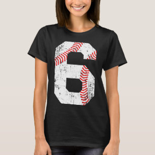 T-shirt T Shirt Baseball 6 Numéro de Maillot