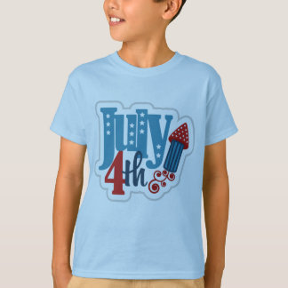 T-shirt T shirt bleu clair pour enfants du 4 juillet