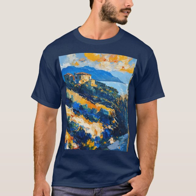 T-shirt "T-shirt bleu foncé classique : style intemporel e (Devant)