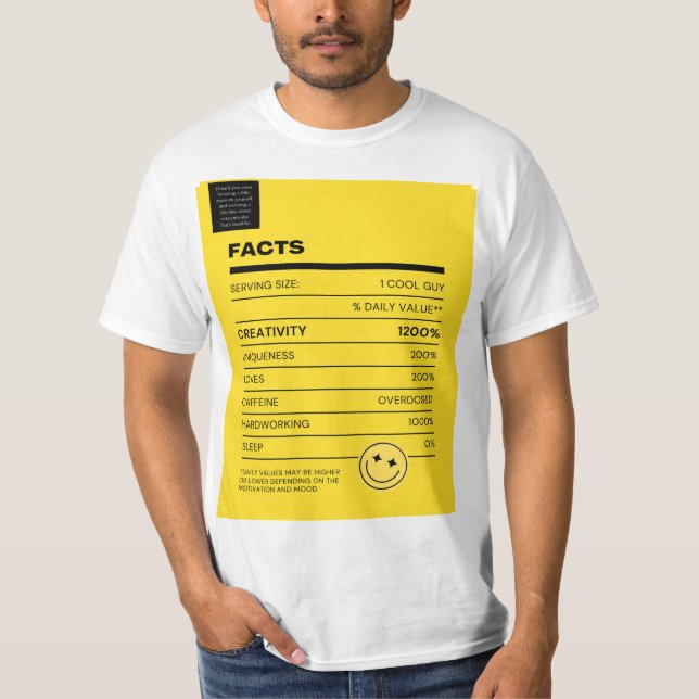 T-shirt "T-shirt Cool Guy Facts : Découvrez T fascinant" (Devant)