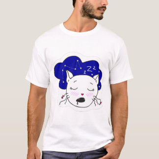 T-shirt T-shirt. Customisé tendance glissant chat heureux.