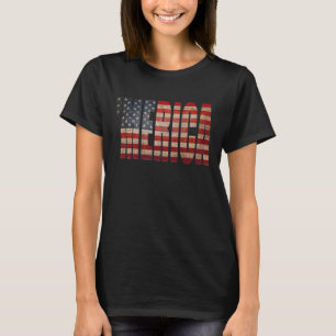 T-shirt 'T-shirt de drapeau affligé par cru de MERICA USA