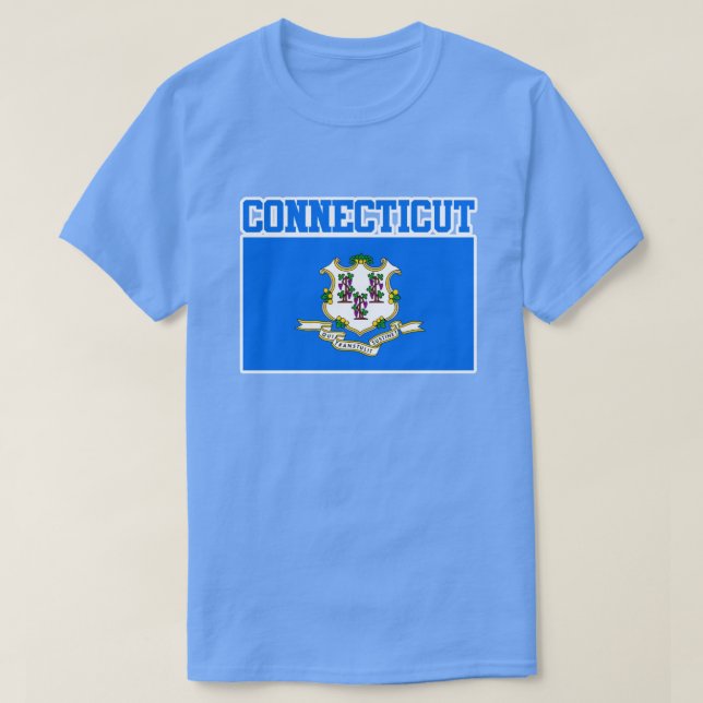 T-shirt T-Shirt, drapeau de l'État du Connecticut (Design devant)