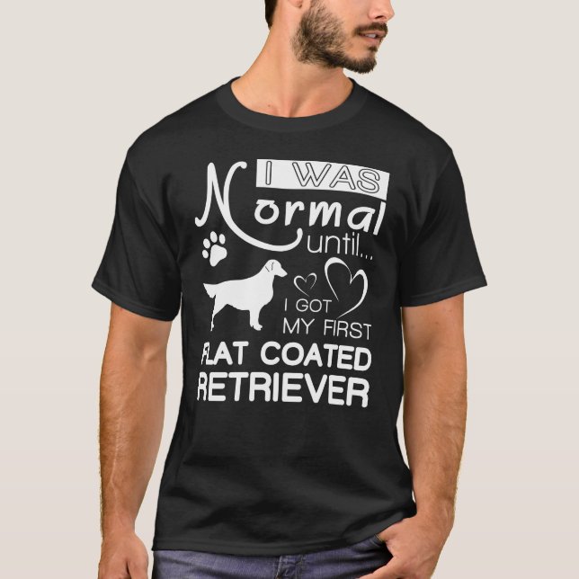 T-shirt "T-shirt enduit plat de cadeau de chien d'arrêt (Devant)