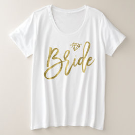 T-Shirt T-Shirt Faux Gold Diamond de Bride Plus Gr
