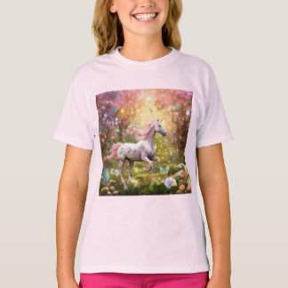 T-shirt "T-shirt forestier encastré Rainbow Unicorn"