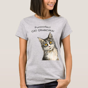 T-shirt T-Shirt, grand-mère de chat