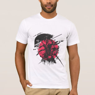 T-shirt : T‑Shirt Graphique de Guerrier Samouraï