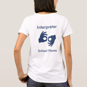 T-shirt T-Shirt, interprète en langue des signes - bleu ma