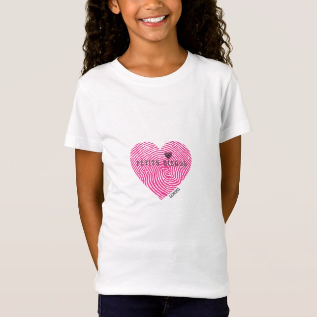 T-Shirt T Shirt Kids Heart Français petits bisous (Devant)