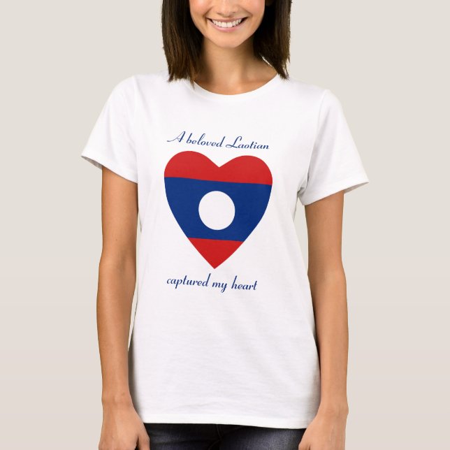 T-shirt T-Shirt, l'amour du drapeau laotien (Devant)