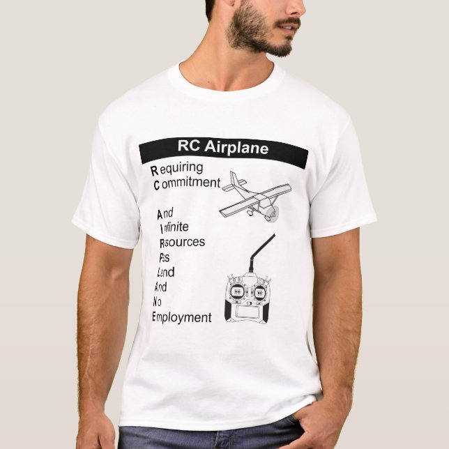 T-shirt T-Shirt, l'explication de l'avion très amusant RC (Devant)