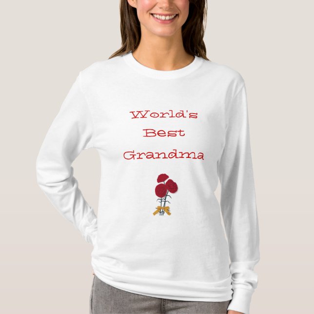 T-shirt T-Shirt, meilleur grand-mère Rose (Devant)