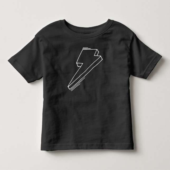 T-shirt T-shirt noir boulon à éclair (Devant)