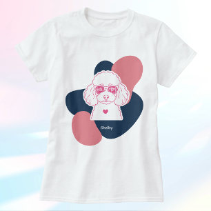 T-shirt T‑Shirt Pastel Poodle Maman Nom Personnalisé