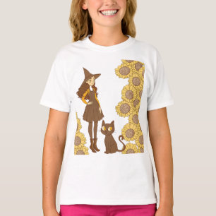 T-shirt “T-shirt pour enfants Sorcière Tournesol Halloween