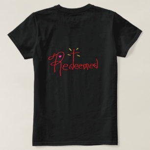T-shirt T Shirt « Redeemed » Texte Dessiné à la Main Croix