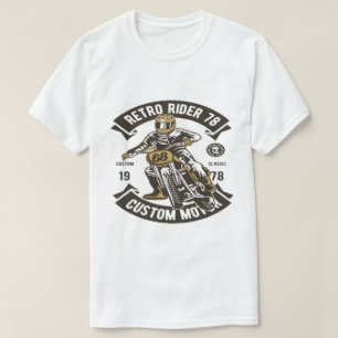 T-shirt T‑Shirt Retro Rider 78 Graphique Blanc
