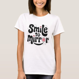 T-shirt "T-Shirt Smile au Miroir Accents Roses