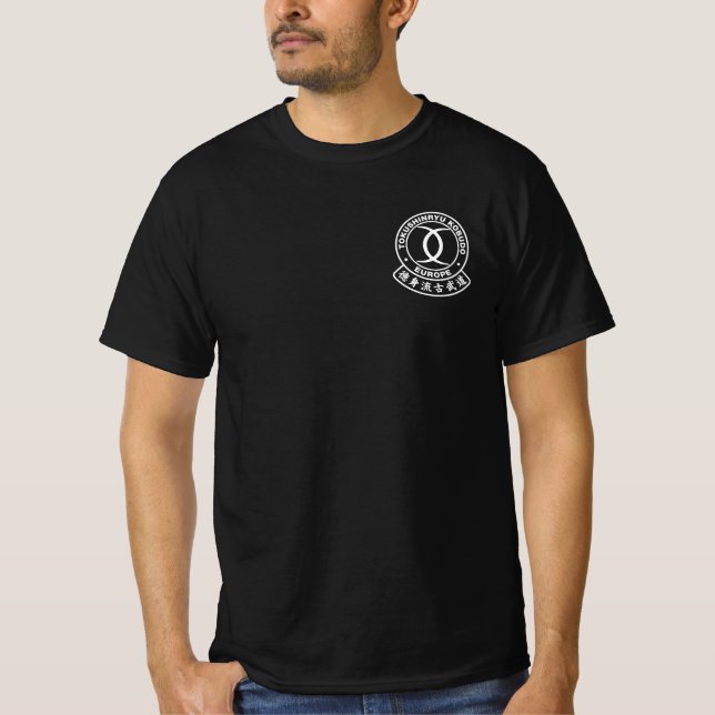 T-shirt T - shirt Tokushinryu, Kobudo, Europe, noir (Devant)
