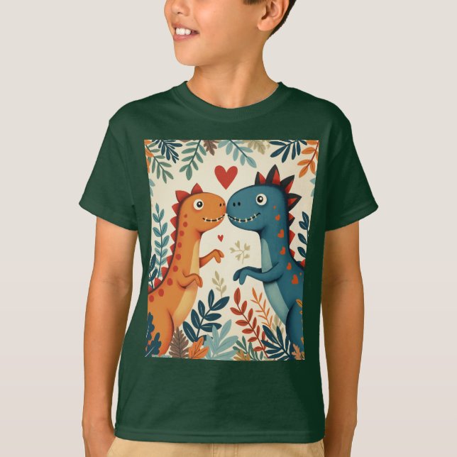 T-shirt T-Shirt, un dinosaure amoureux (Devant)