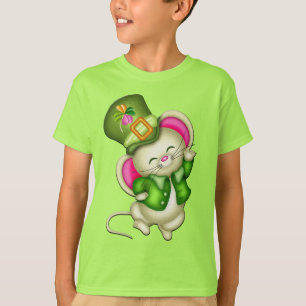 T-shirt T shirt vert garçon souris St. Patrick's Day