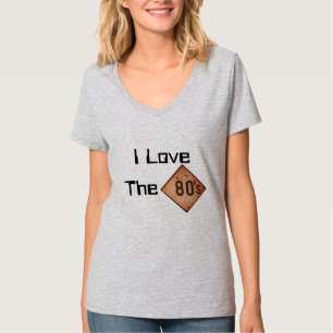 T-shirt T-shirts: J'Aime Les Années 80. Acier Lite