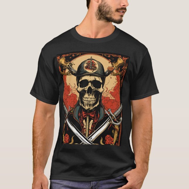 T-shirt T-ShirtT-Shirt noir élégant pour V Éffrayant (Devant)