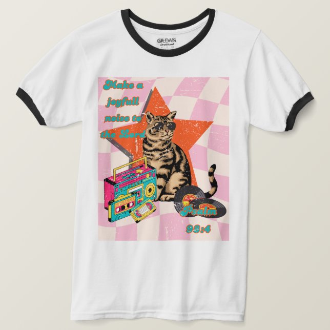 T-shirt T unisexe de verset de la Bible du chat rétro (Design devant)