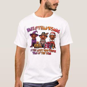 T-shirt T- Vizsla Halloween Thanksgiving Christmas Classic