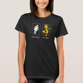 T-shirt Ta Femme Ma Femme Sorcière Épelle Broom Halloween