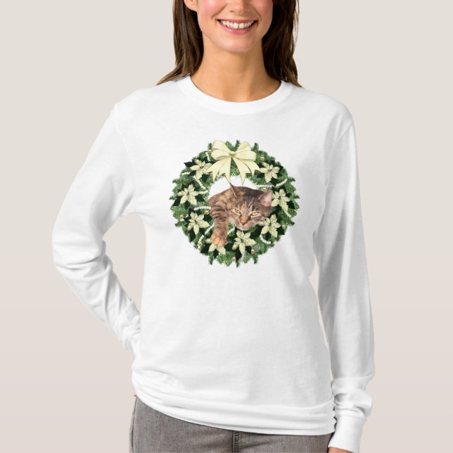 T-shirt Tabby Brown Noël (Devant)