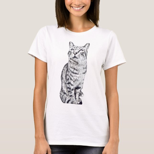 T-shirt tabby cat (Devant)
