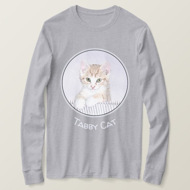 T-shirt Tabby Orange Kitten Peinture - Art Chat original (Design devant)