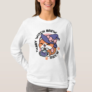 T-shirt Tabby Witch Brew – Joli Design de Chat d'Halloween