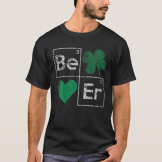 T-shirt Table d'éléments d'amour du Shamrock de la bière J