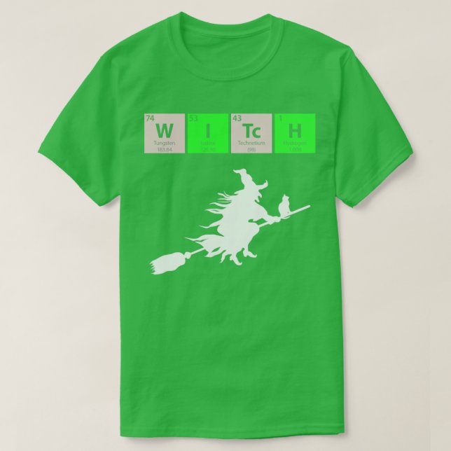 T-shirt Table périodique sorcière avec graphique de sorciè (Design devant)