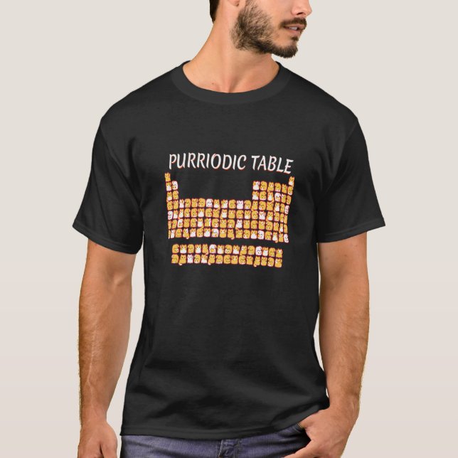T-shirt Table Purriodique Cute Chat Jeu de Table Périodiqu (Devant)