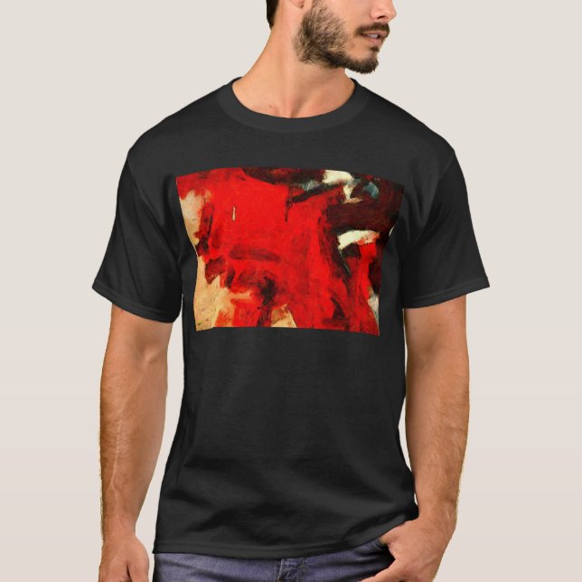 T-shirt Tableau Abstrait rouge (Devant)
