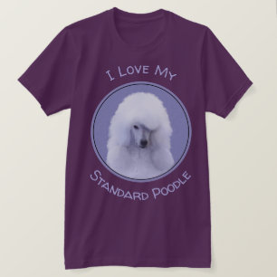T-shirt Tableau blanc standard de caniche - Art original d
