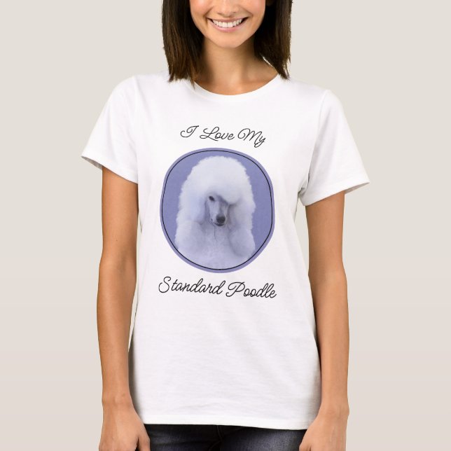 T-shirt Tableau blanc standard de caniche - Art original d (Devant)