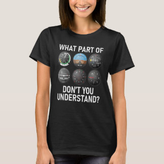 T-SHIRT TABLEAU DE BORD D'INSTRUMENTS DE VOL PILOTE AVIATI