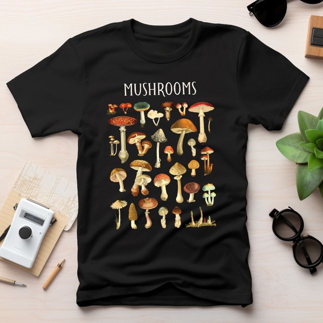 T-shirt Tableau de champignons vintage  (Close up)