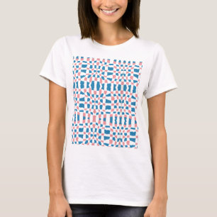 T-shirt Tableau de contrôle bleu rose rétro Abstrait