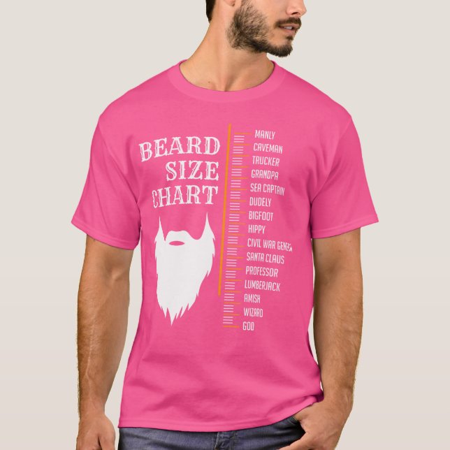 T-shirt Tableau de croissance de la longueur de la barbe (Devant)