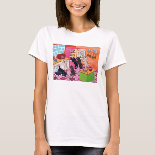 T-shirt Tableau de la fête de la cuisine du Labrador (Devant)
