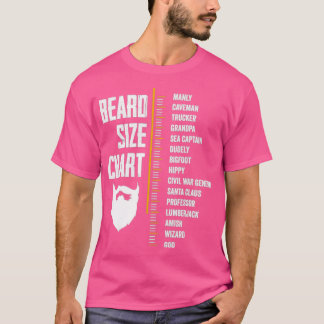 T-shirt Tableau de mesure de la barbe Longueur de la barbe